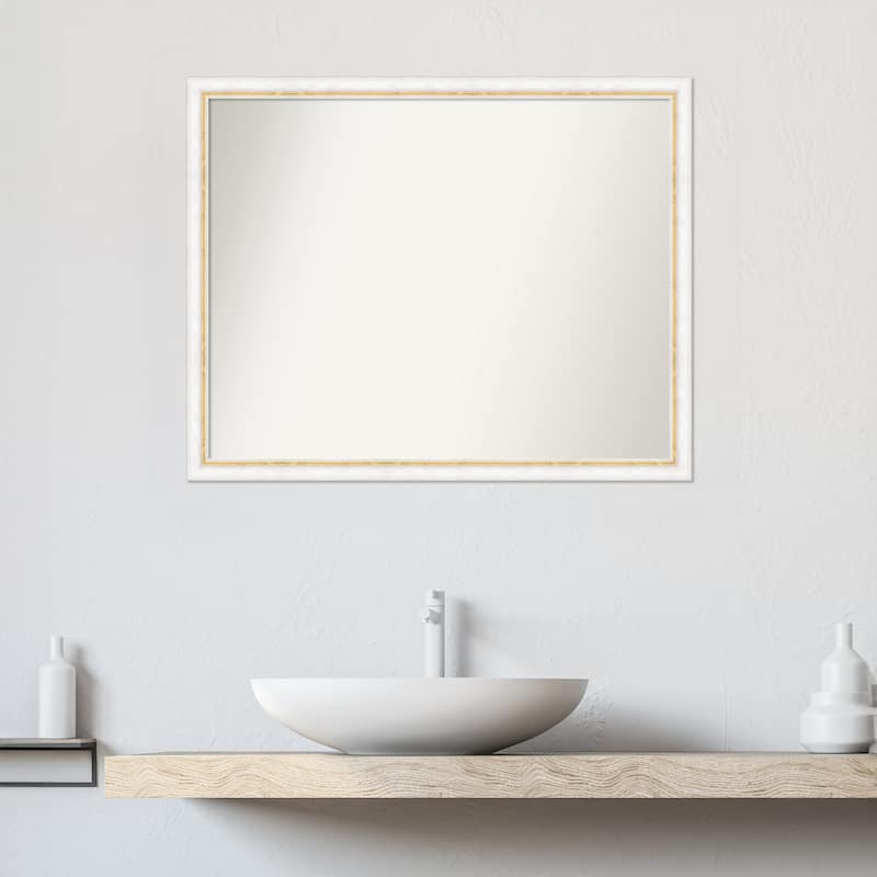 Morgan Non-Beveled Wood Framed Bathroom Vanity Wall Mirror