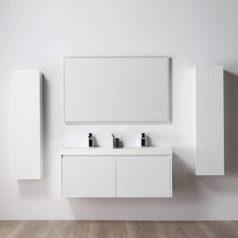 Blossom Positano 48" Floating Double Sink Vanity with Side Cabinets