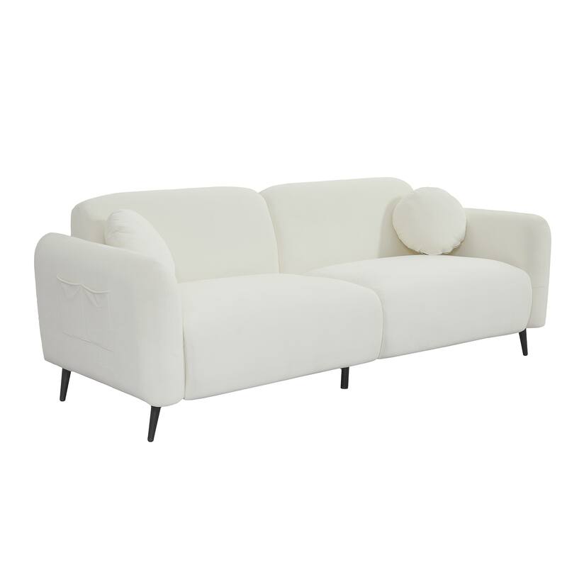 83.9" Chenille Sofa with Storage Pockets, 2-3 Seat Couch for Apartment or Living Room