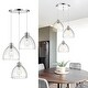 preview thumbnail 1 of 7, 3-Light Cluster Pendant Light, Pendant Light, Blue/Clear Glass Clear