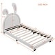 preview thumbnail 5 of 13, Upholstered Leather Twin Size Platform Bed with Rabbit Headboard