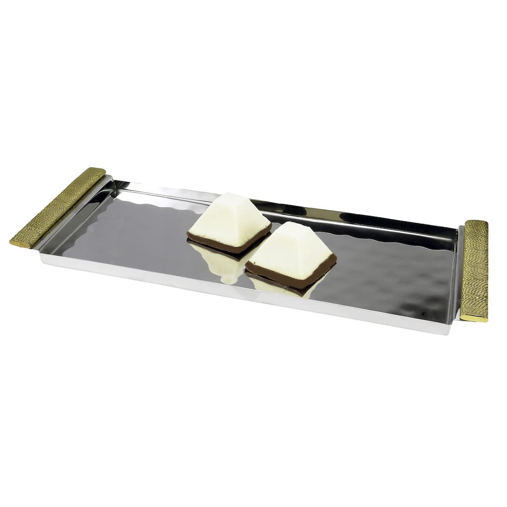 Small Rectangular Tray with Gold Handles