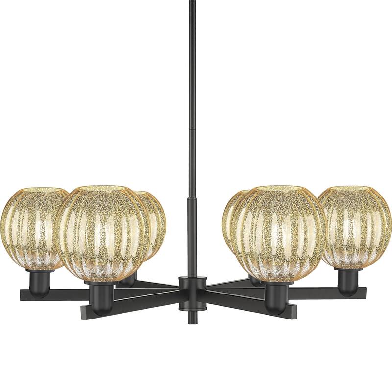 Innovations Lighting 716-6CR-12-24 Preston Chandelier Preston 6 Light - Matte Black / Mercury