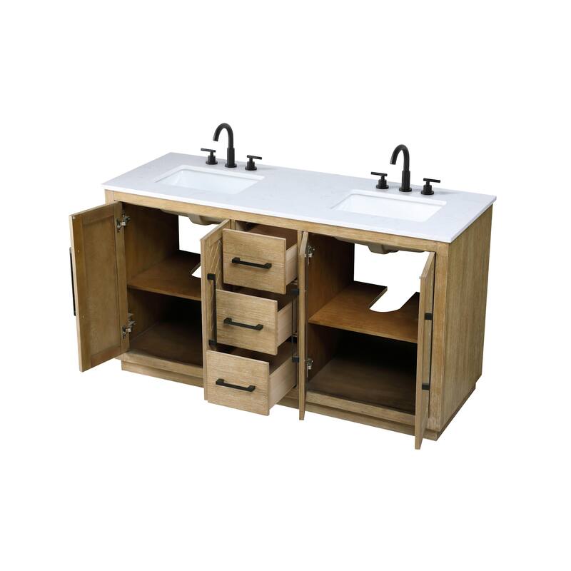 Elegant Lighting VF29060D Chase 60" Free Standing Double Basin Vanity