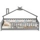 preview thumbnail 7 of 9, Grey Twin Size Pine Wood House-Shaped Floor Bed without Door