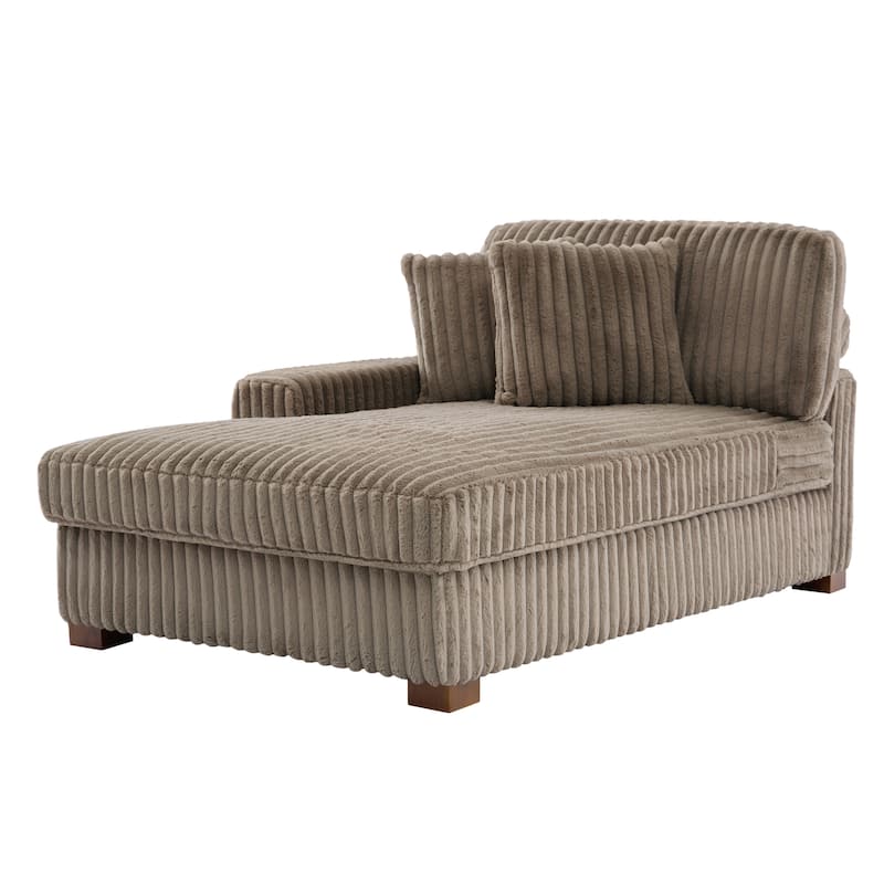 Plush Corduroy Chaise Armchair Modular Lounge Sectional Corner Sofa