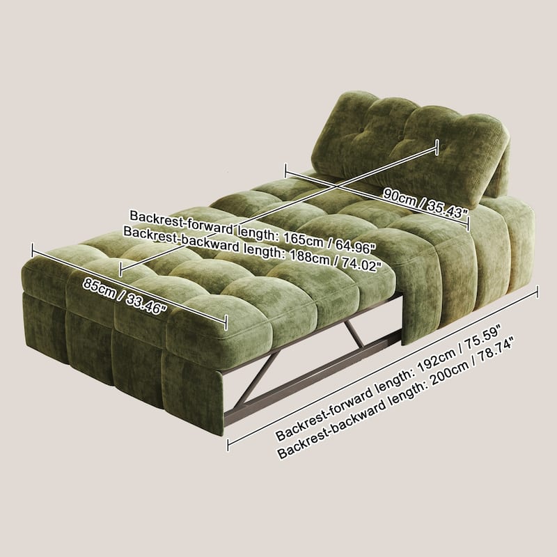 JASIWAY Chenille Pull-Out Single Sofa Bed