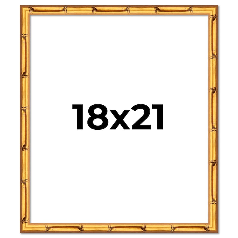 18x21 Frame Gold Bamboo Solid Wood Picture Frame | 1 Inch Moulding