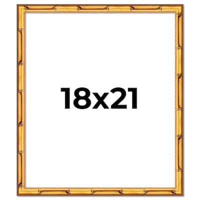 18x21 Frame Gold Bamboo Solid Wood Picture Frame | 1 Inch Moulding