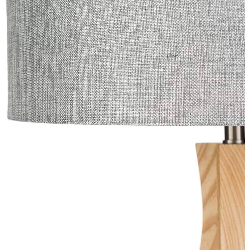 Contemporary Alton Floor Lamp with Natural Finish Wood Base