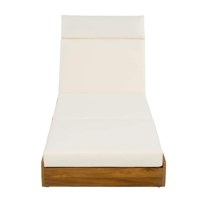 Christopher Knight Home- Leander Patio Acacia Wood Chaise Lounge Set