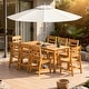 preview thumbnail 1 of 6, Outdoor Patio Dining Set for 6 People, Large Patio Table with Umbrella Hole, HDPS Wood Look Outdoor Table and Chairs