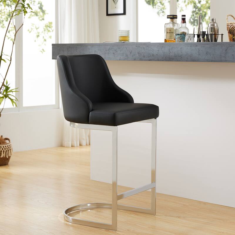 25.8'' Velvet/Leather Counter Height Bar Stools, Set of 2/3 - 36.6"H x 18.9"W x 20.5"D