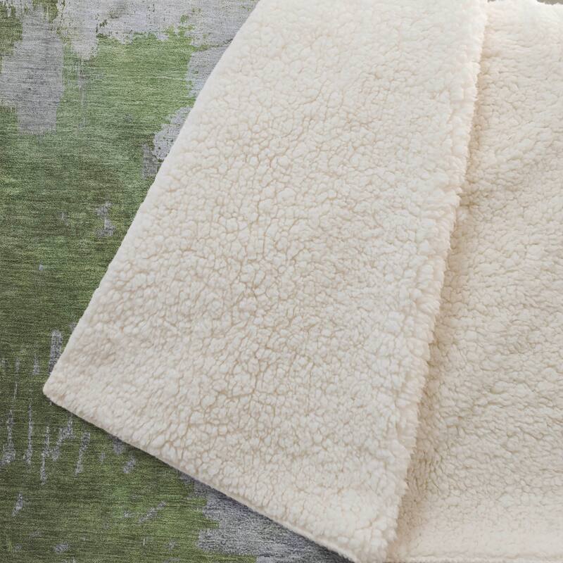 Premium Machine Washable Contemporary Abstract Sherpa Throw Blanket