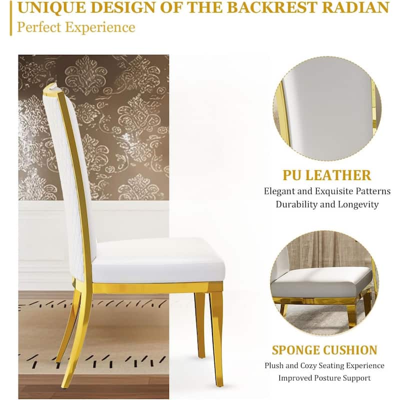 Luxury Dining Table Set with PU Leather Dining Chairs