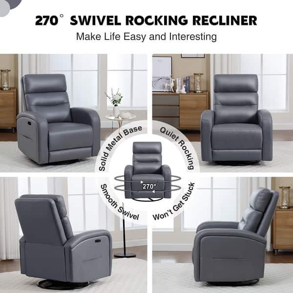 Nursery Leather Rocker Recliners COLAMY Power Recliner Chair