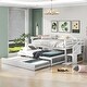 preview thumbnail 7 of 7, Simple Design Pine wood+MDF Twin Size Daybed with Double Trundle, Flexible Desk and Storage Staircase.