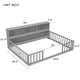 preview thumbnail 6 of 7, Grey Full Size Pine Floor Bed with Bookcase & Guardrails