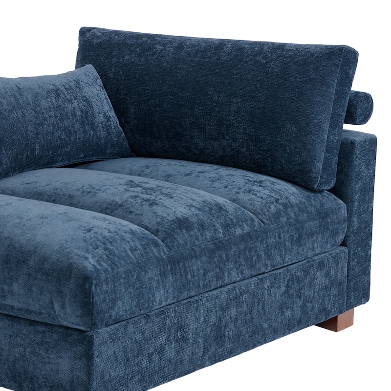 42"W Chenille Upholstered Chaise Lounge