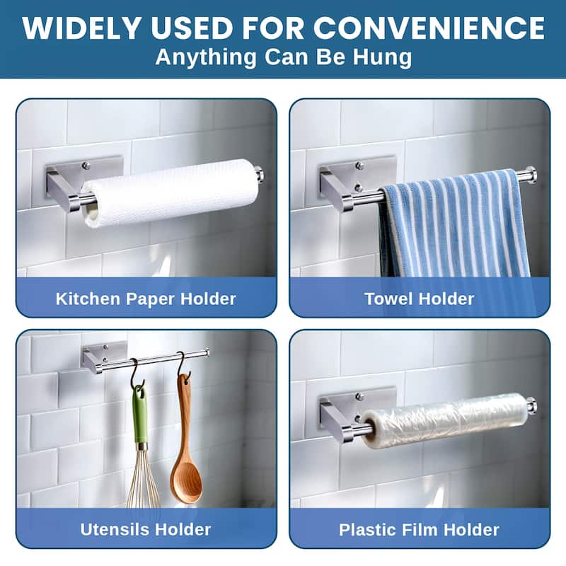 WOWOW Two-Piece Wall-Mounted Stainless Steel Paper Towel Holder