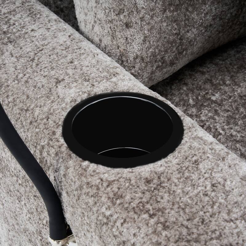 Chaise Lounge Chair Upholstered Modular Sofa with Cup & Phone Holders