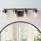 preview thumbnail 10 of 16, Modern Farmhouse 3-Light Bathroom Vanity Light Cylinder Metal Wall sconces W28"xH8.7"xE6.3" - 4-Light