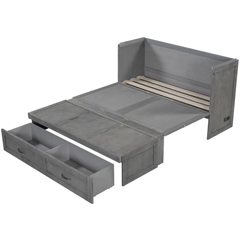 Space-Saving Murphy Bed with USB Ports and Large Drawers