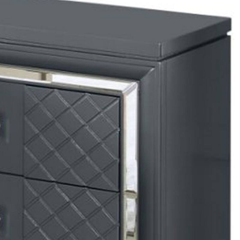 Gray 2 Drawer 18 in. W Nightstand with Sturdy Knob Pulls
