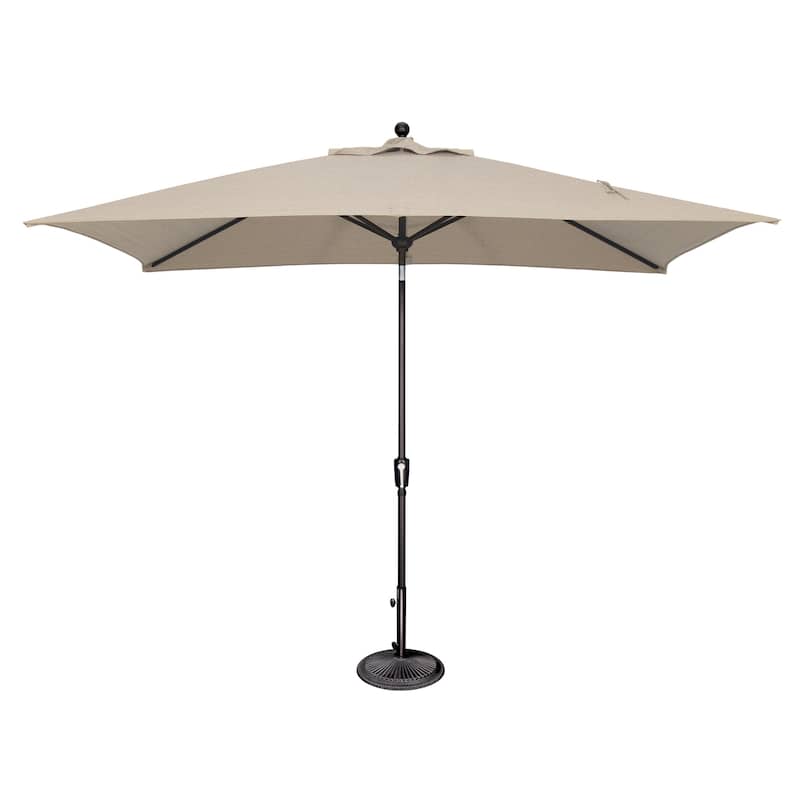 SimplyShade Catalina Rectangle Black Push Button Tilt Umbrella - Antique Beige