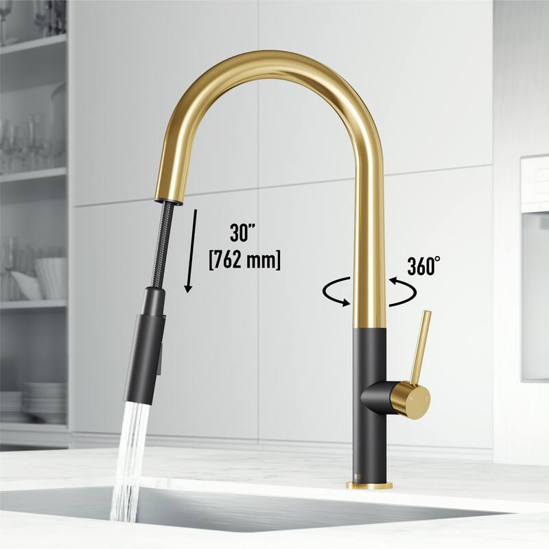 VIGO Greenwich 18" H Single Handle Pull-Down Sprayer Kitchen Faucet