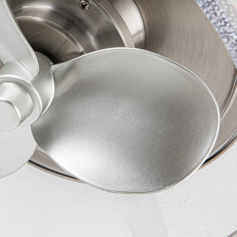 13" 3-Light Satin Nickel Flush Mount Ceiling Fan with Light