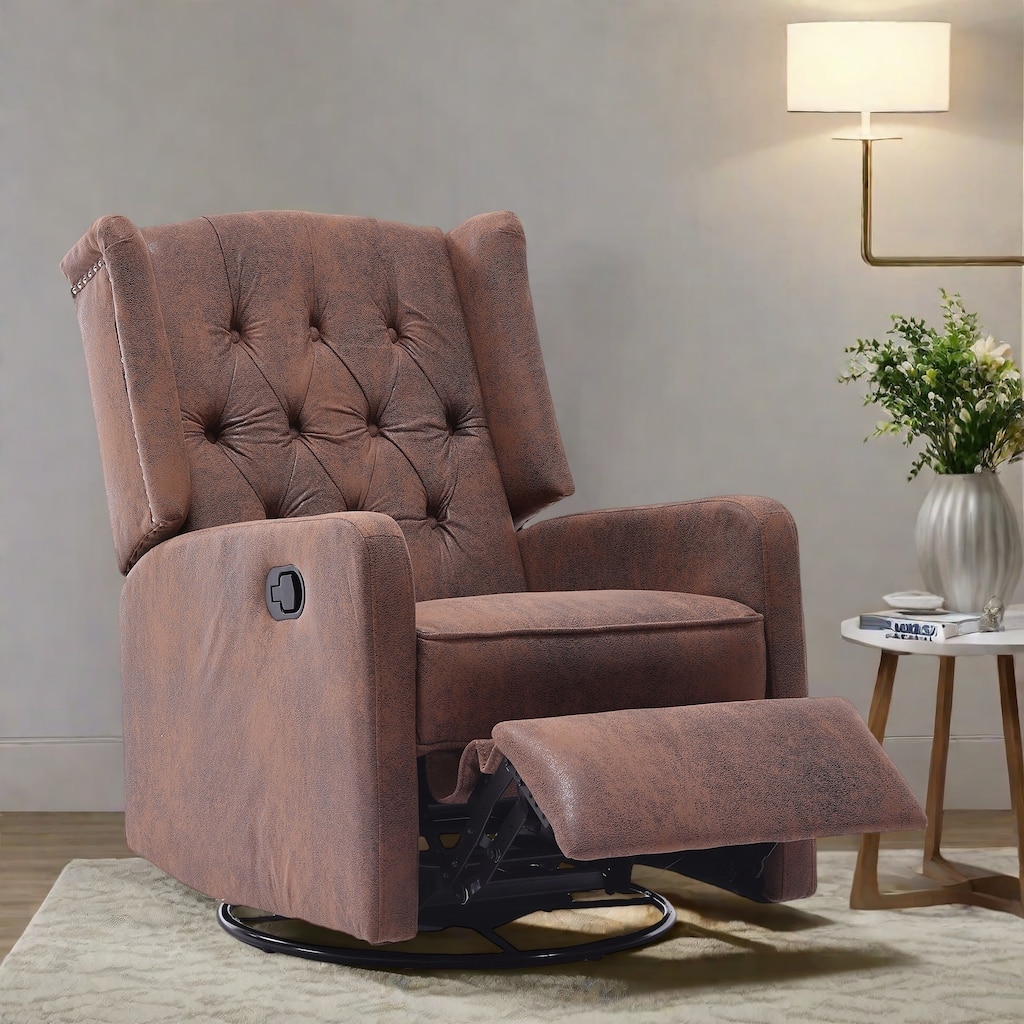 Swivel Glider Rocking Recliner Chair with 360° Rotation, Adjustable Recline and Ergonomic Design
