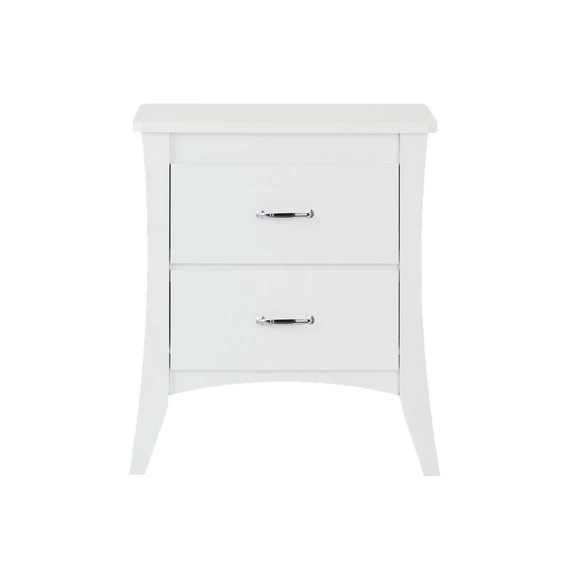 Vexa White 2-Drawer Nightstand