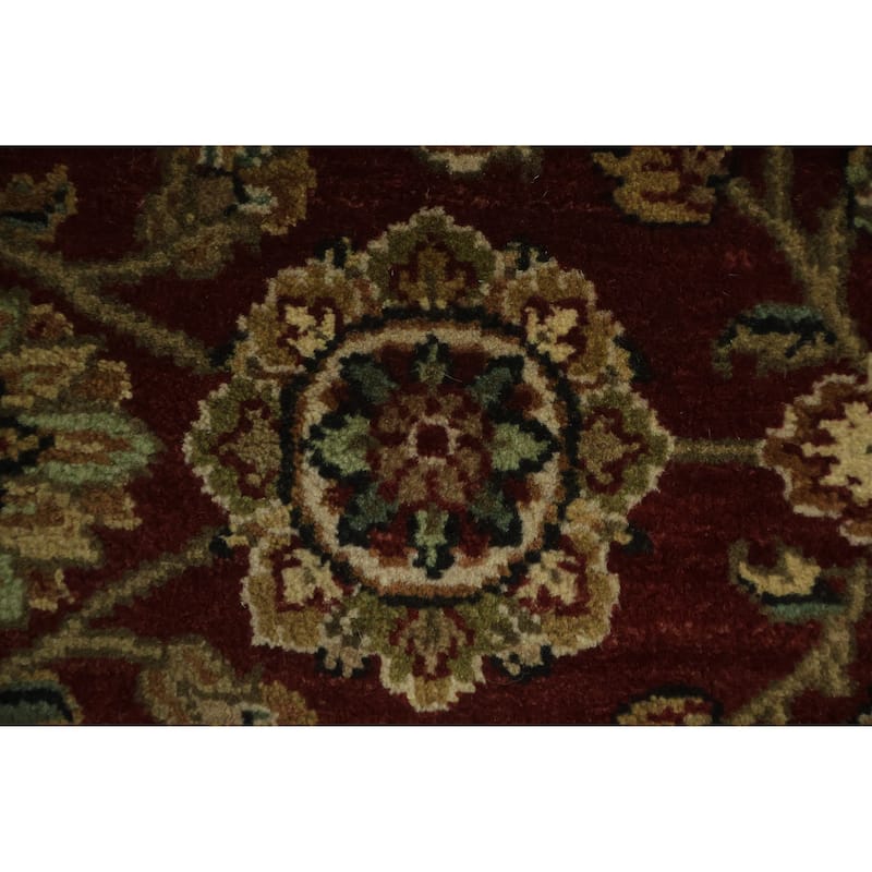 Hand Knotted Oriental 100% Wool Carpet Traditional All-Over Red Agra Area Rug - 5' 11'' X 6' 0''