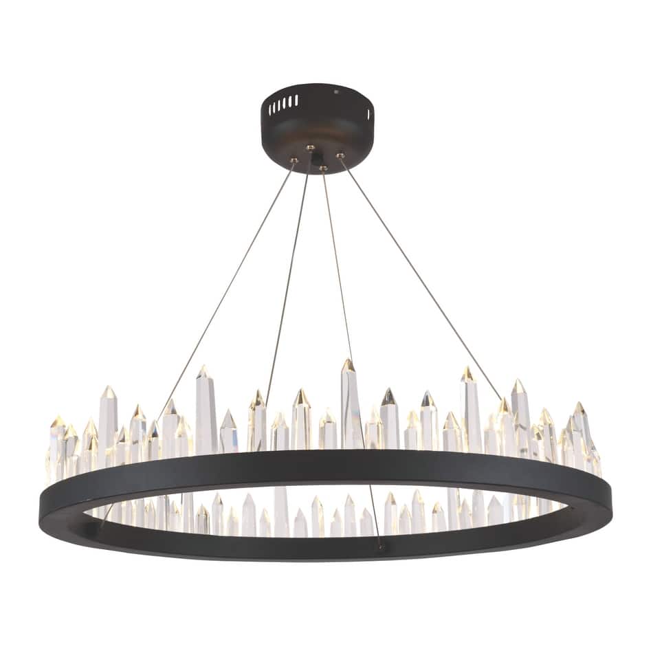 Royce Edge 32-Light Satin Dark Grey Chandelier