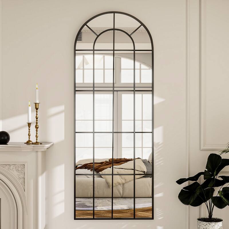 Windowpane Full Length Metal Wall Mirror