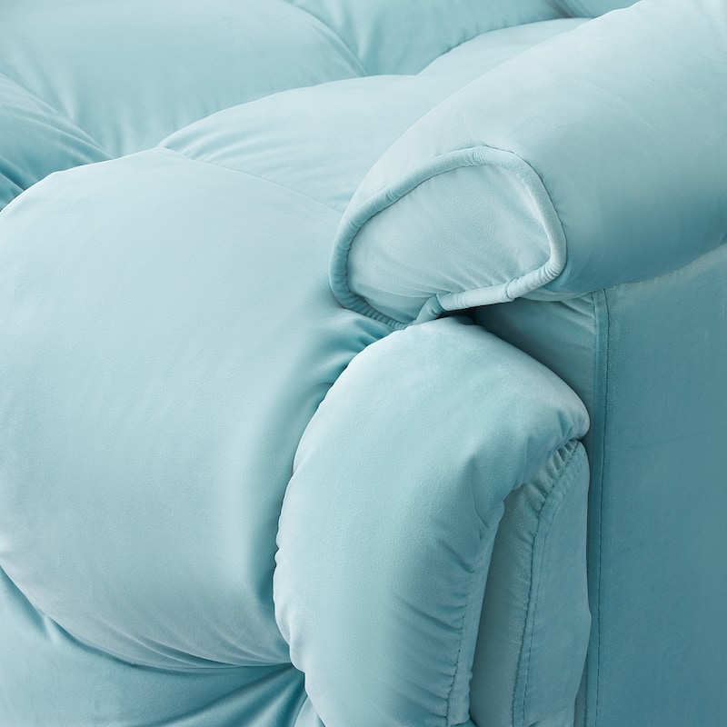 Cyan Velvet Single Sofa for Small Spaces