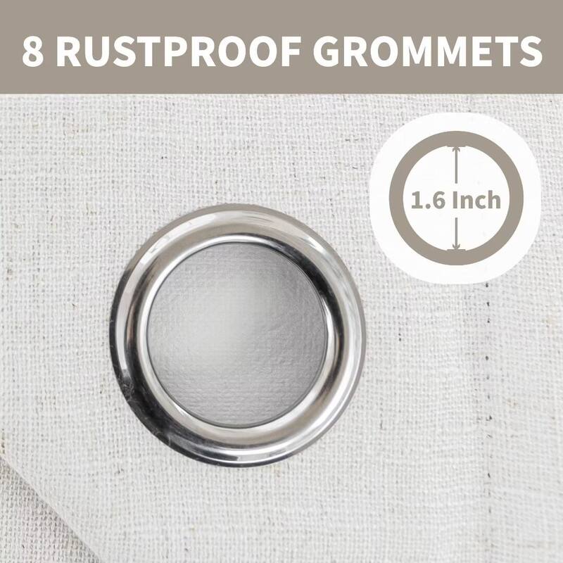 100% Blackout Linen Blend Texture Grommet Window Curtain Pair(2 panels)