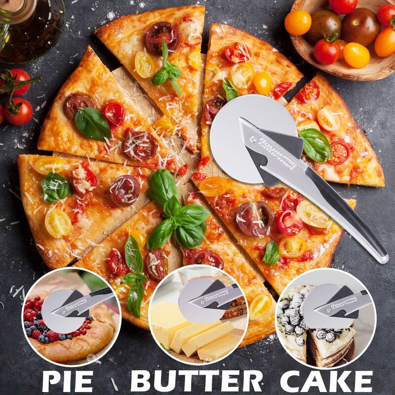 Royal Gourmet 2-Piece Pizza Set, 13in Pizza Stone and Wheel Cutter