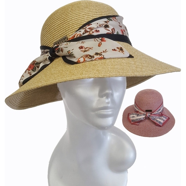 Womens hand sewn straw braid sun protective floppy hat. Opens flyout.