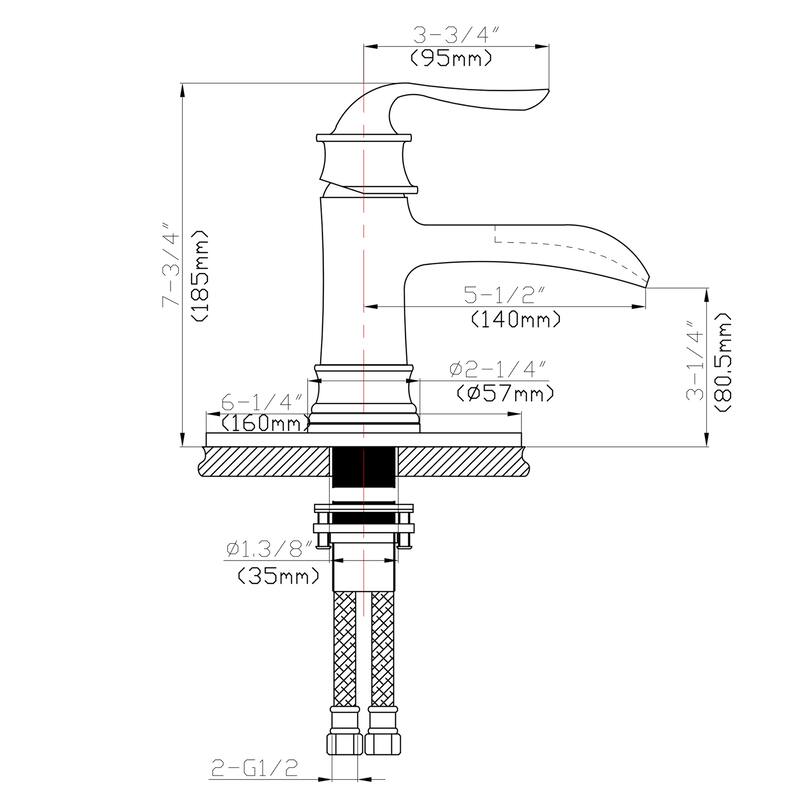 Modern Waterfall Single Handle Bathroom Sink Faucet with Pop Up Drain, Corrosion and Rust Resistant, Single Hole