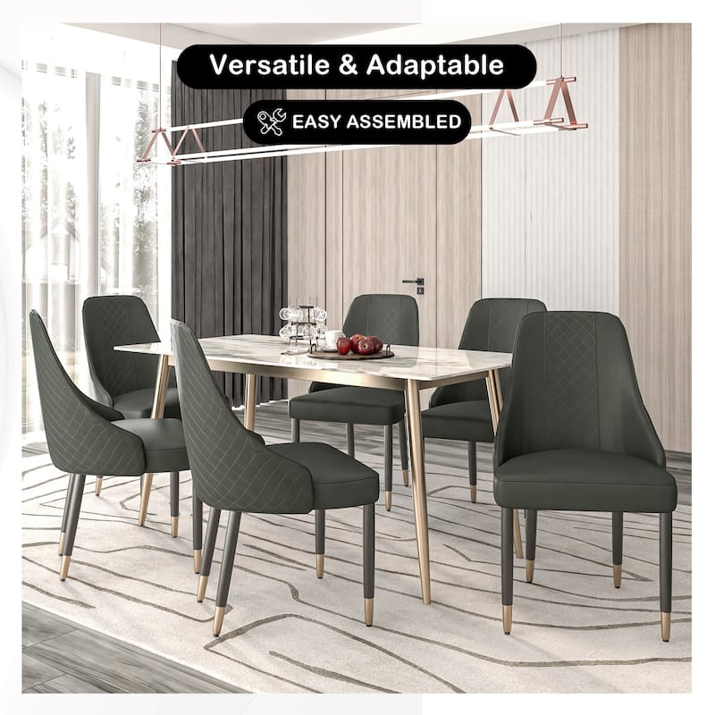 Allure Dining Chairs with Fabric/Leather Seat and Black Oak Wood Legs by LeisureMod