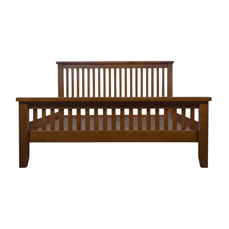Mission Quarter Sawn Oak Slat Bed - Walnut - Queen