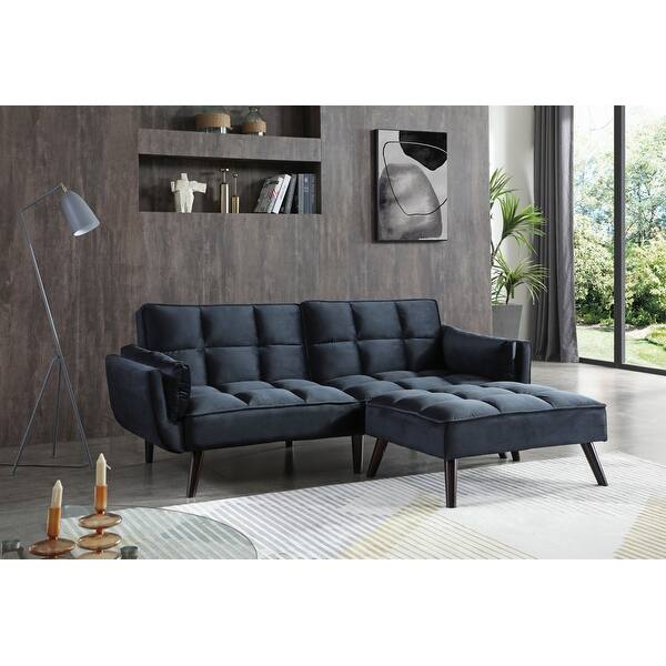 slide 1 of 27, Laurel Tufted Velvet Sofa Bed