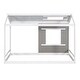 preview thumbnail 6 of 16, Twin Size House Platform Bed with Roof and Window, Sturdy Pine Wood Frame, Decorative and Fun Design, White+Antique Grey