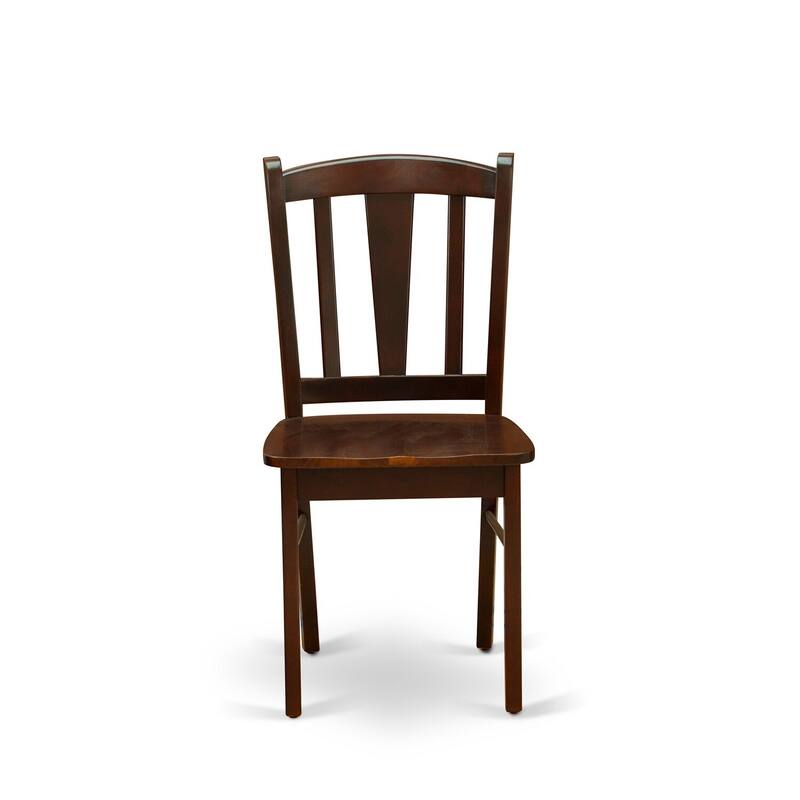 Dining Chairs Set of 2 - Traditional Wood Chairs, Mahogany Finish, Comfortable Seating, 18x20x37 Inches