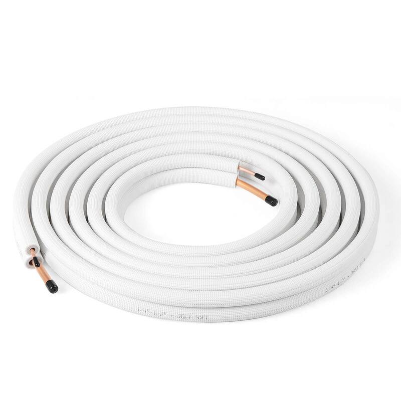 Costway 25/50 FT Air Conditioning Copper Tubing Hose Extension for - 25 FT