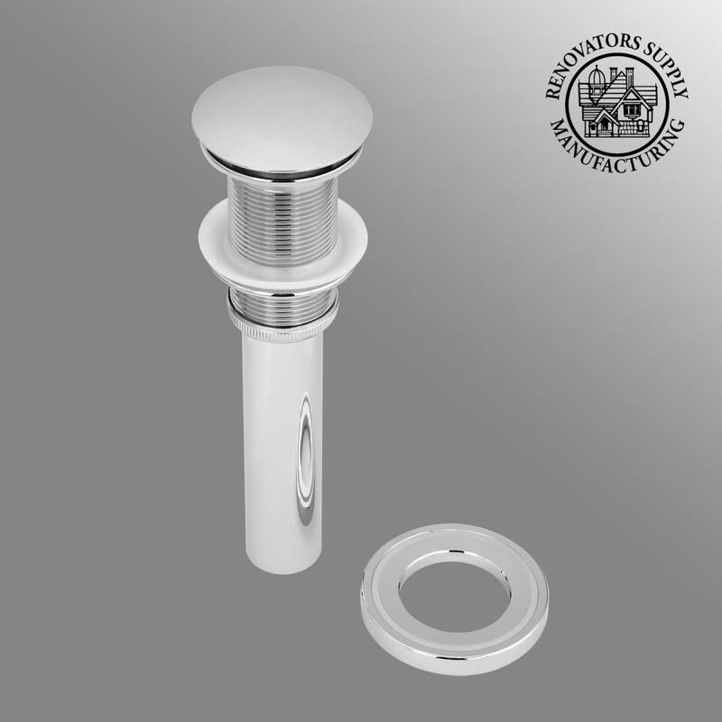 Chrome Plated Brass Pop Up Sink Drain with Mounting Ring for Bathroom Sink Renovators Supply