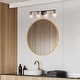 preview thumbnail 4 of 7, Fintch Modern Farmhouse 4-light Bathroom Vanity Light Fixture Industrial Black Gold Wall Sconce