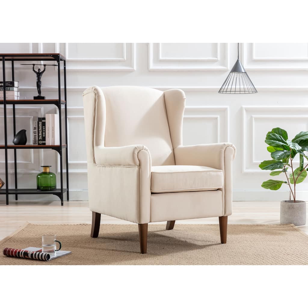 Porthos Home Jacy Accent Chair, Fabric Upholstery, Rubberwood Legs